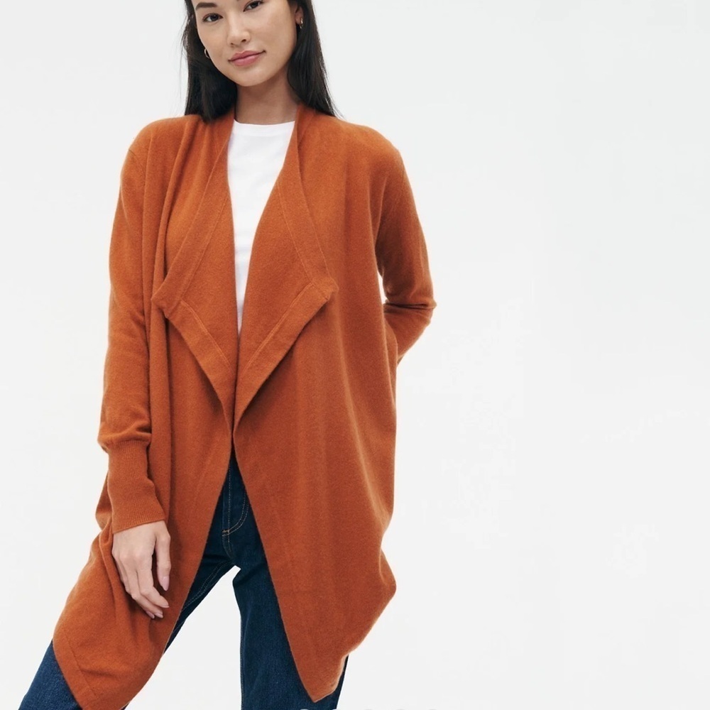 NAADAM Soft Cashmere Open Front Cardigan in Cider XS